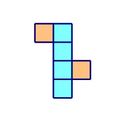 Na slici je niz od šest sukladnih kvadrata, četiri u nizu i dva sa svake strane