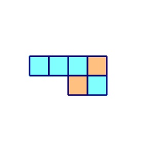 Na slici je šest sukladnih kvadrata od kojih su četiri spojena uzajamno