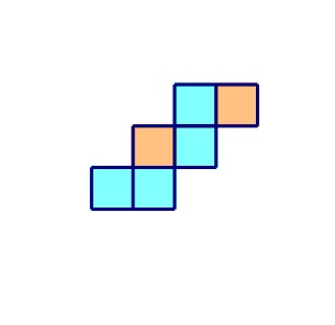 Na slici je šest sukladnih kvadrata po dva spojena