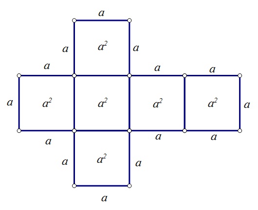 Slika prikazuje mrežu kocke