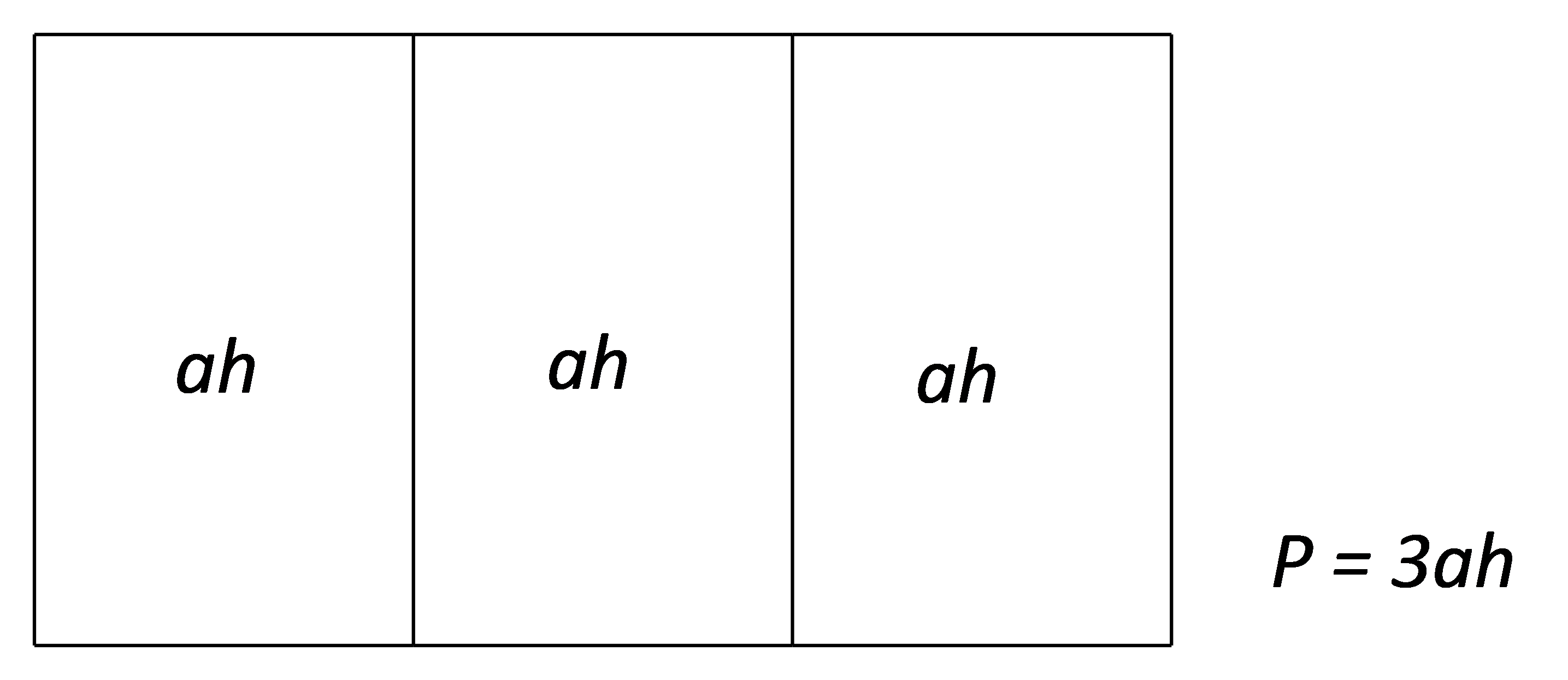 Slika prikazuje površinu pravilne trostrane prizme i izvod formule za površinu pobočja.