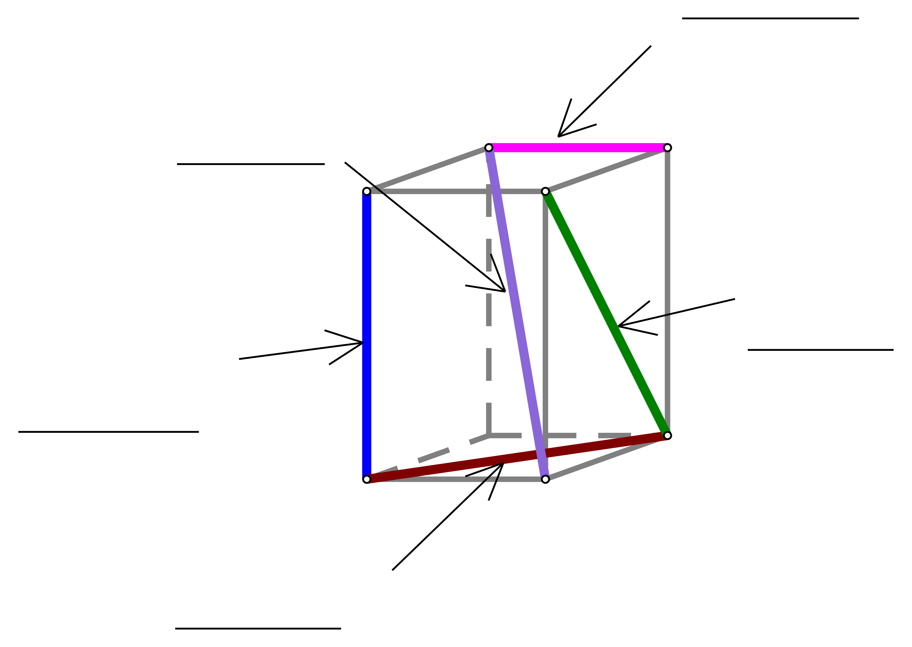 Slika prikazuje kvadar i na njemu istaknute određene dužine.