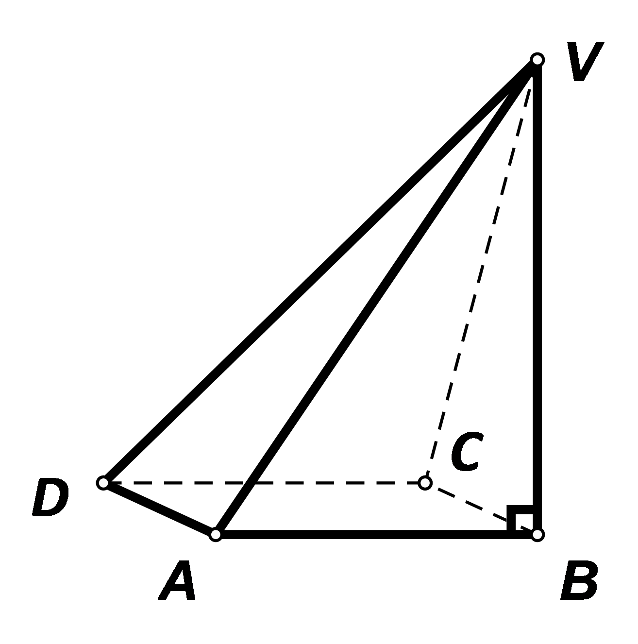 Slika prikazuje piramidu ABCDE.
