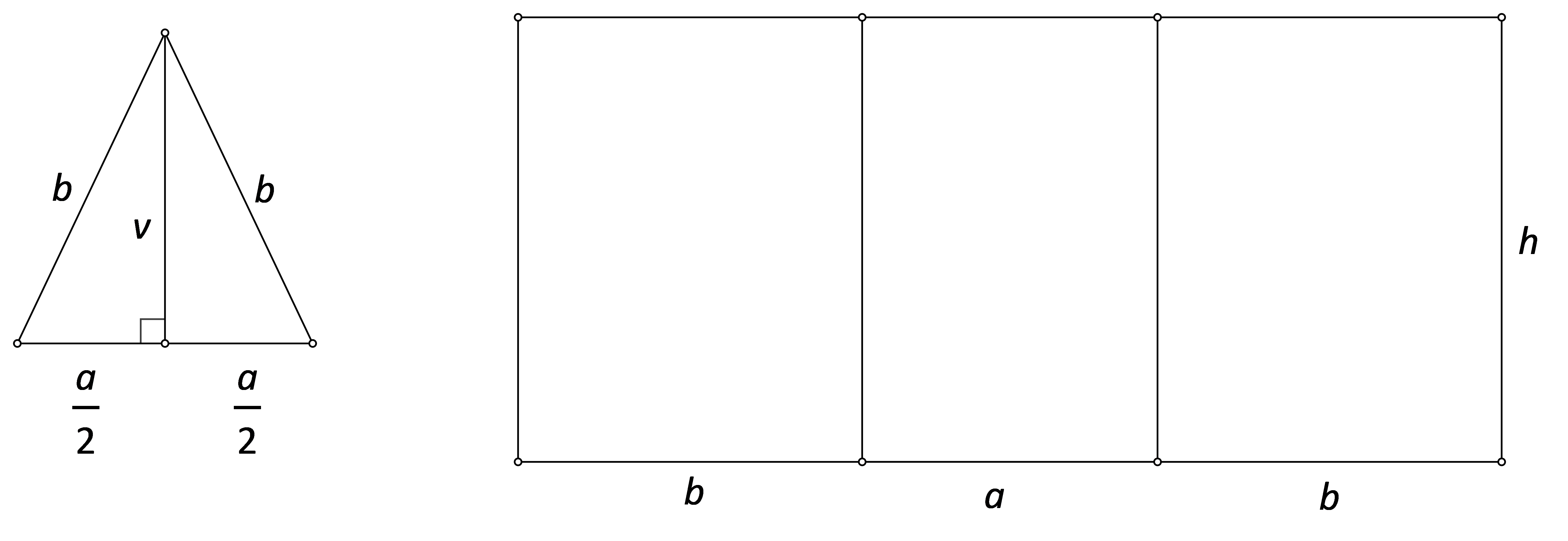 Slika prikazuje dijelove mreže prizme kojoj je baza jednakokračni trokut.