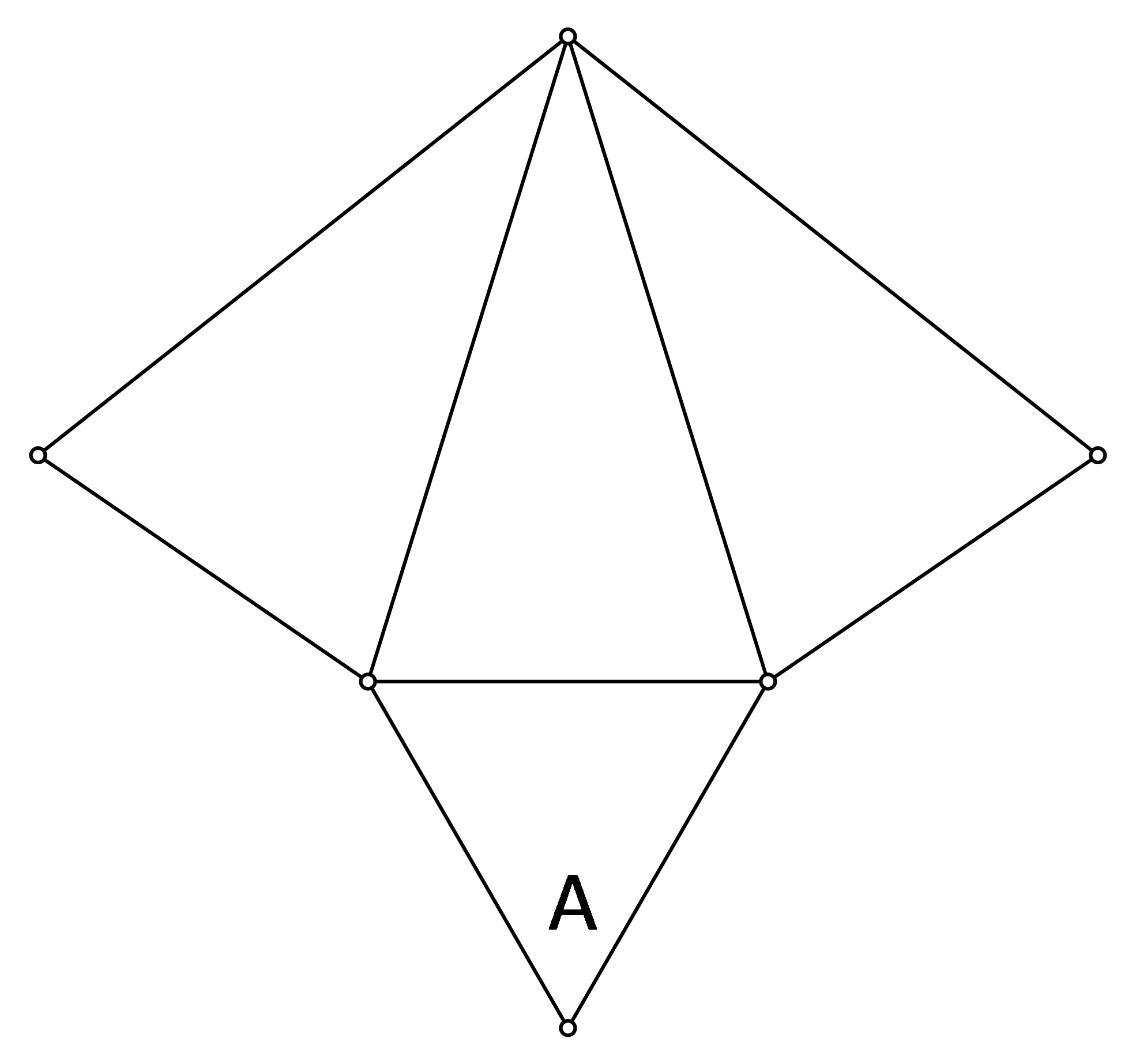Slika moguće mreže pravilne trostrane piramide.