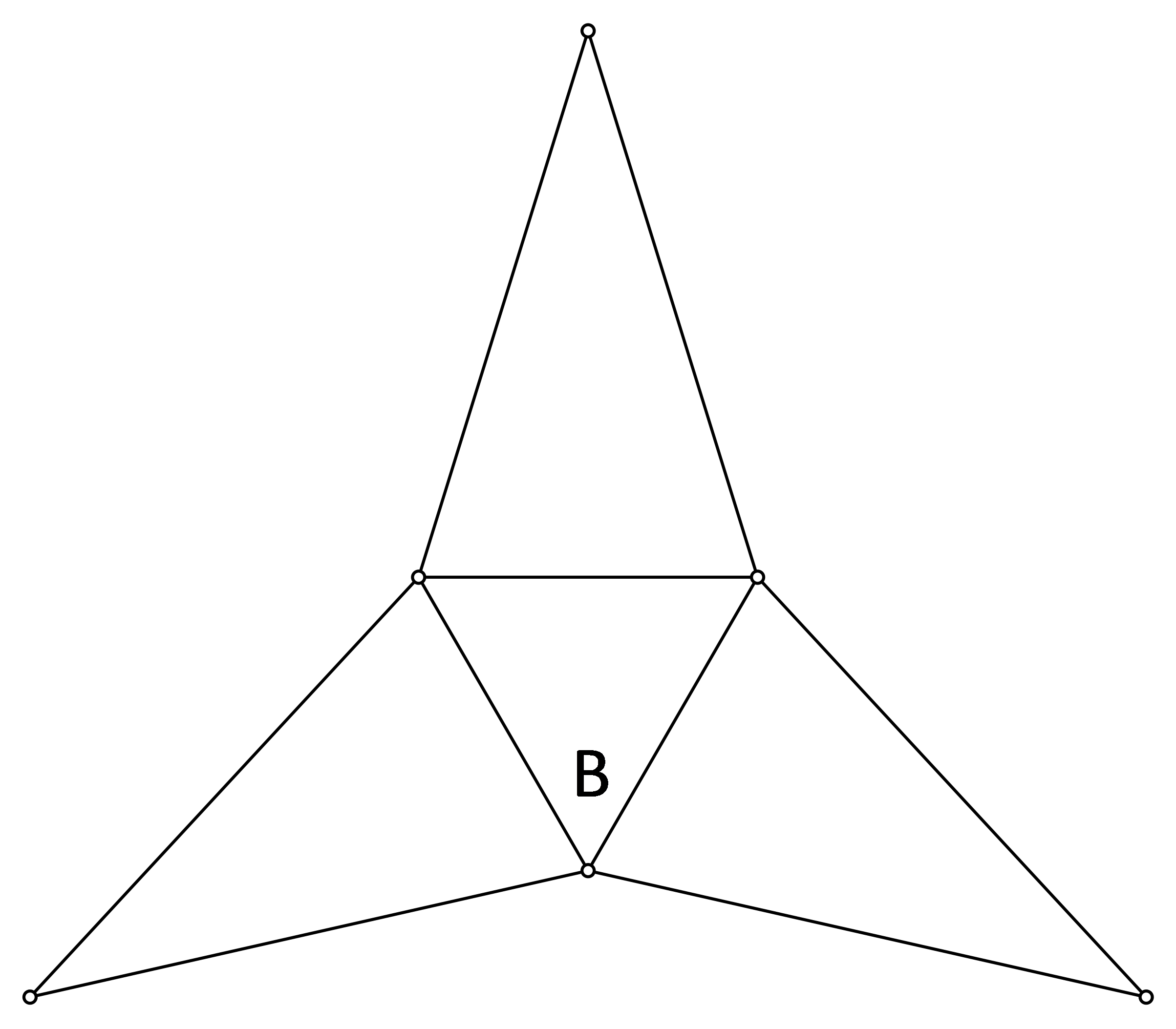 Slika moguće mreže pravilne trostrane piramide.