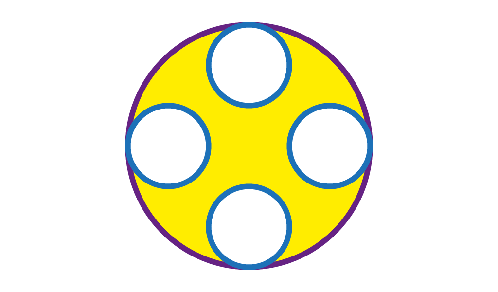 Kruk u kojem su četiri sukladna kruga, postavljeni na krajevima međusobno okomitih promjera, polumjera tri puta manja od velikog kruga.