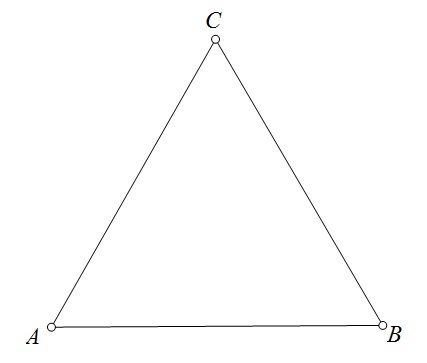 Slika prikazuje jednakostranični trokut