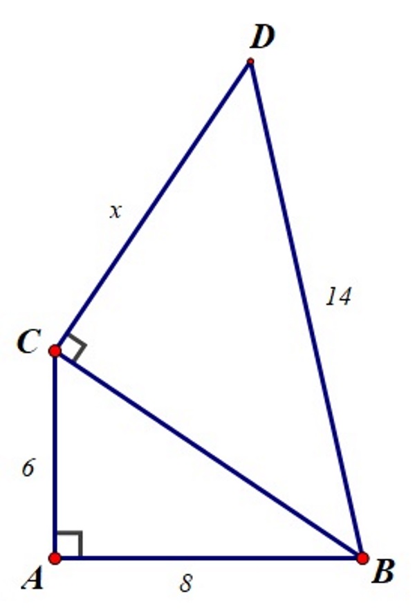 Pravokutan trokut nacrtan nad hipotenuzom pravokutnog trokuta