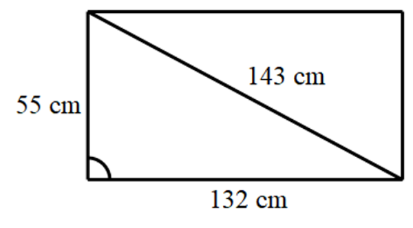 Slika prikazuje pravokutnik s ucrtanom dijagonalom.