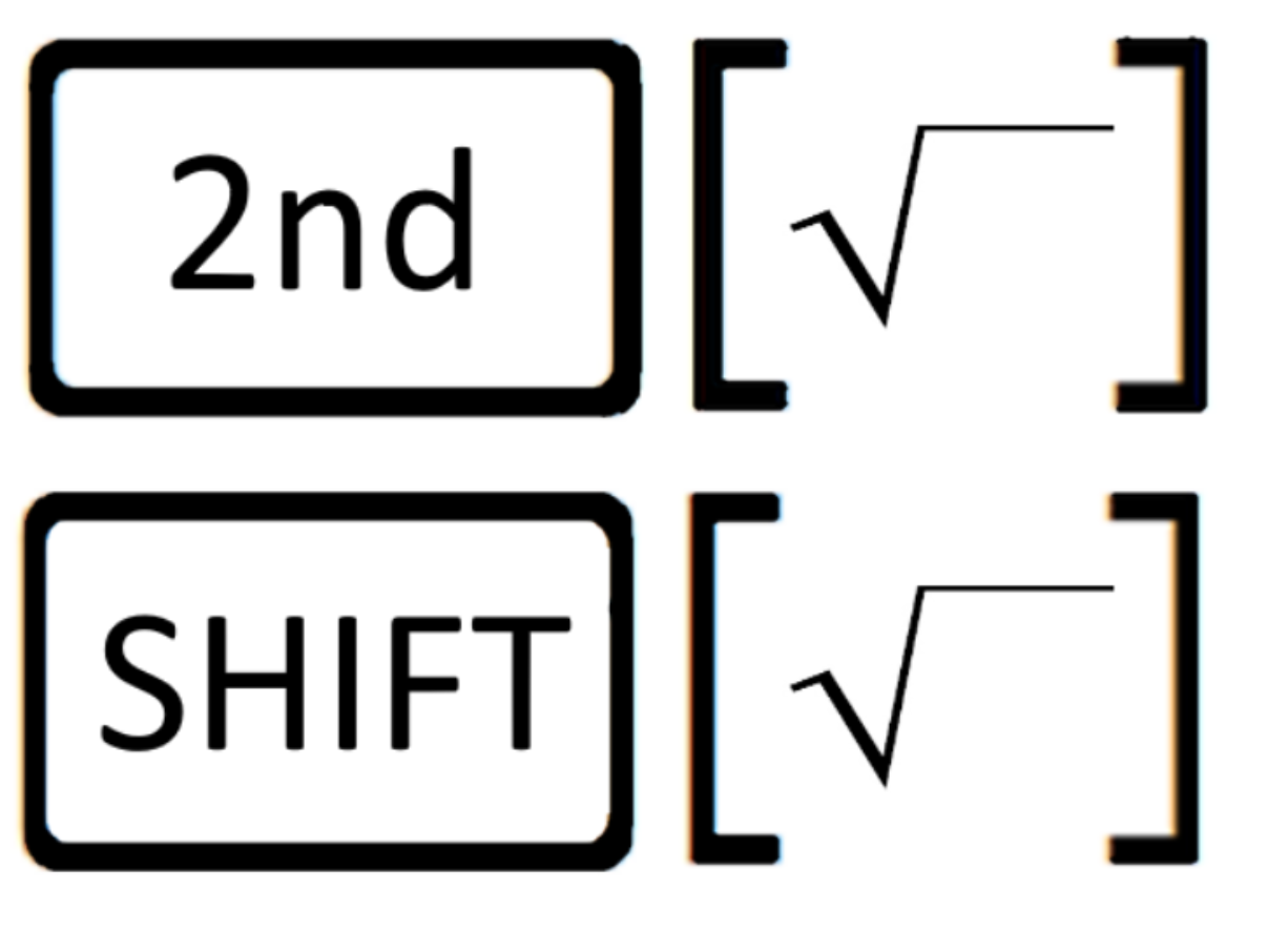 Slika prikazuje postupak dobivanja sekundarnih naredbi na džepnom računalu. (2nd drugi korijen ili shift drugi korijen)