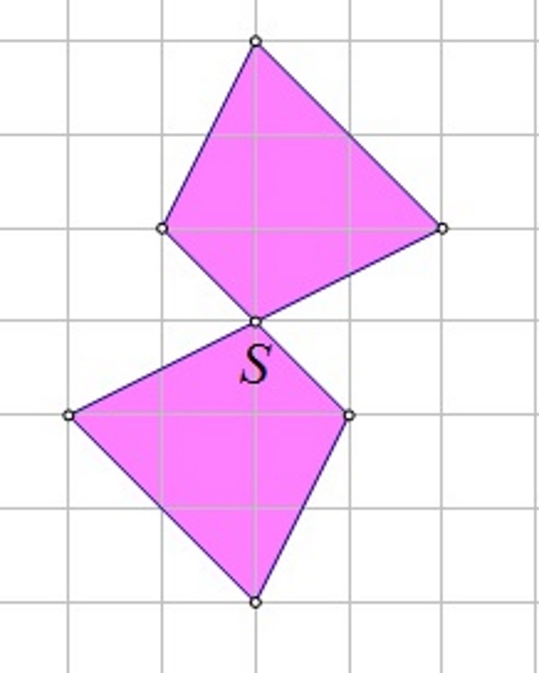 Na slici su dva sukladna četverokutas s paralelnim odgovarajućim stranicama i između njih točka S