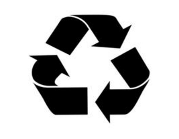 Slika prikazuje znak recikliranog materijala.