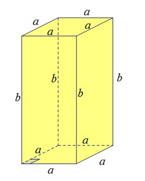 Slika prikazuje pravilnu četverostranu prizmu.