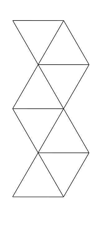Slika prikazuje mrežu oktaedra.