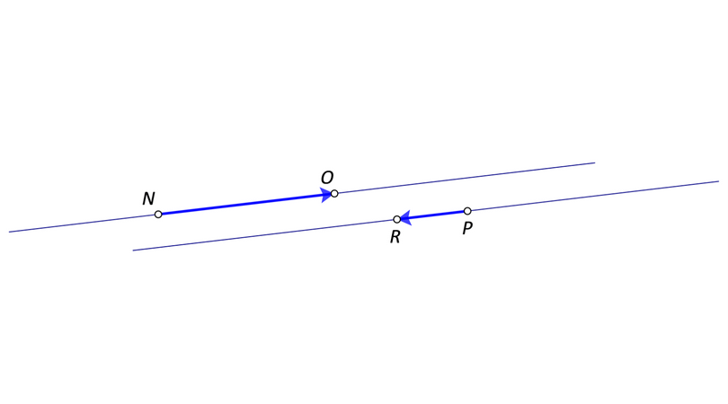Na slici su vektori suprotne orijentacije na paralelnim pravcima.