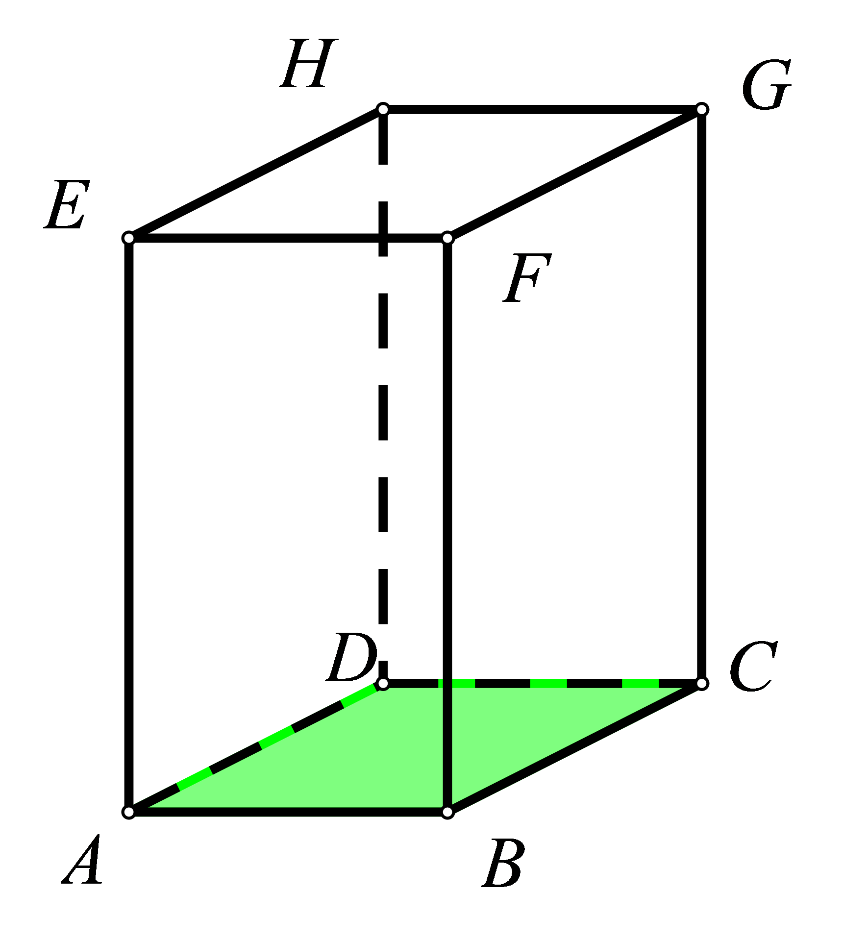 Na slici je prikazana ravnina ABC na modelu prostora