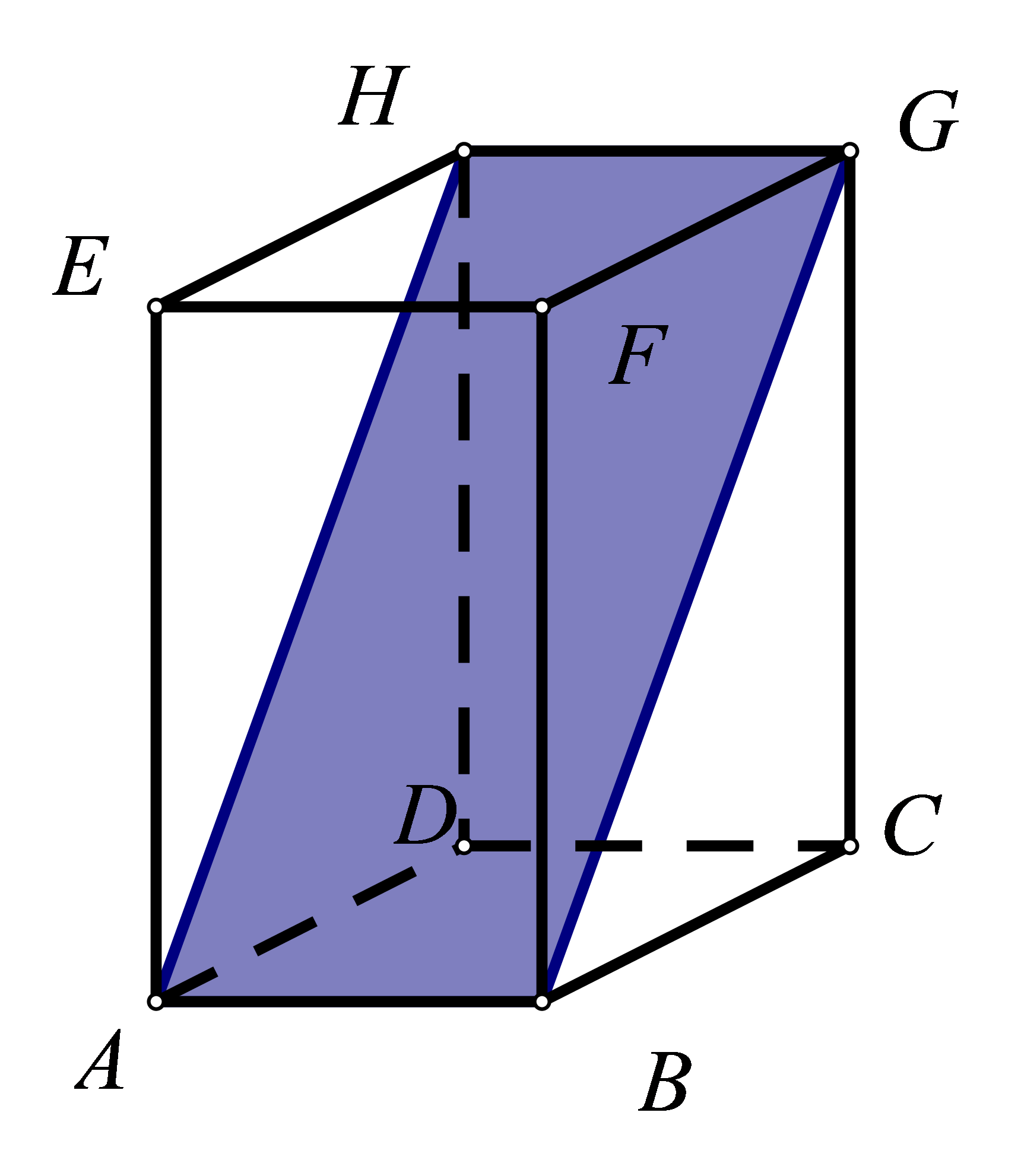 Na modelu prostora istaknuta je ravnina ABG