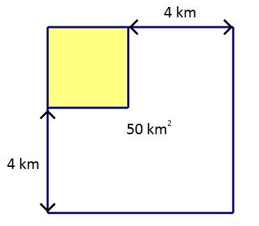 Na slici je prikaz parcela iz zadatka. Manji kvadrat unutar većeg kvadrata.