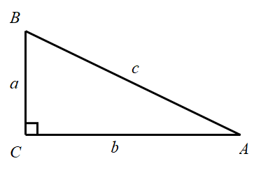 Slika prikazuje trokut ABC s označenim stranicama.