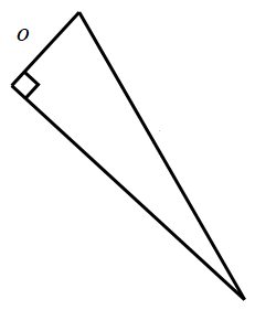 Slika prikazuje pravokutan trokut s katetom o.