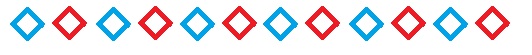 Slika prikazuje niz naizmjenično plavih i crvenih kvadratića