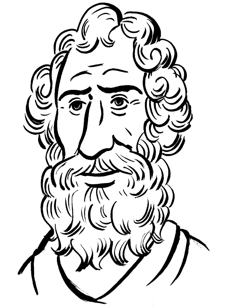 Slika prikazuje starogrčkog matematičara Arhimeda.