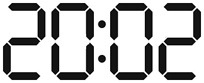 Na slici je vrijeme 20:02 zapisano na digtalnom satu za koje treba odrediti je su li brojke centralnosimetrične