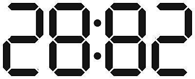 Na slici je vrijeme 28:82 zapisano na digtalnom satu za koje treba odrediti je su li brojke centralnosimetrične