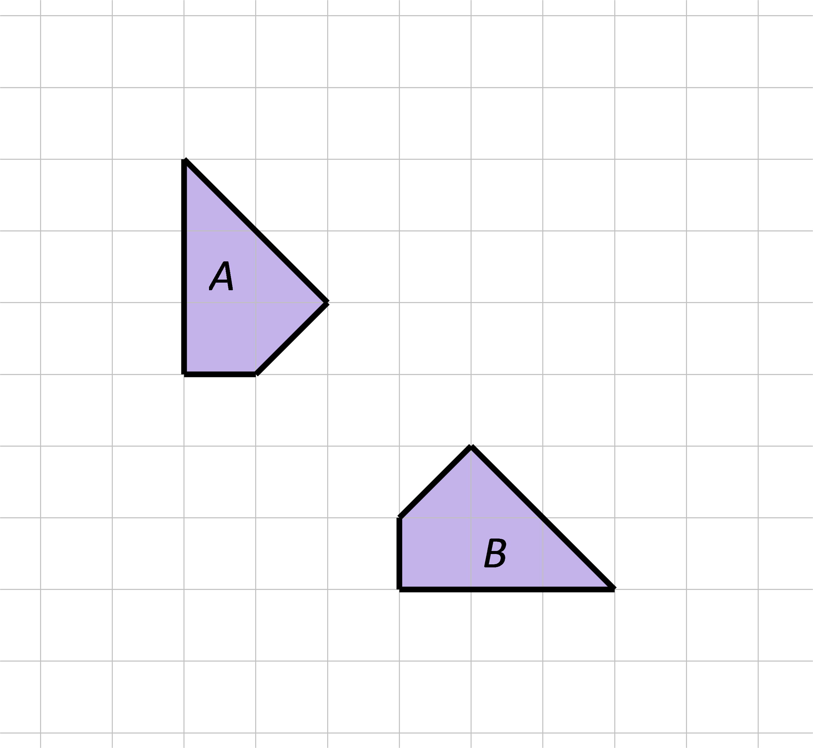 Slike prikazuju dva četverokuta u mreži kvadratića.
