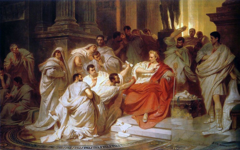 Ova slika prikazuje atentat na Cezara.