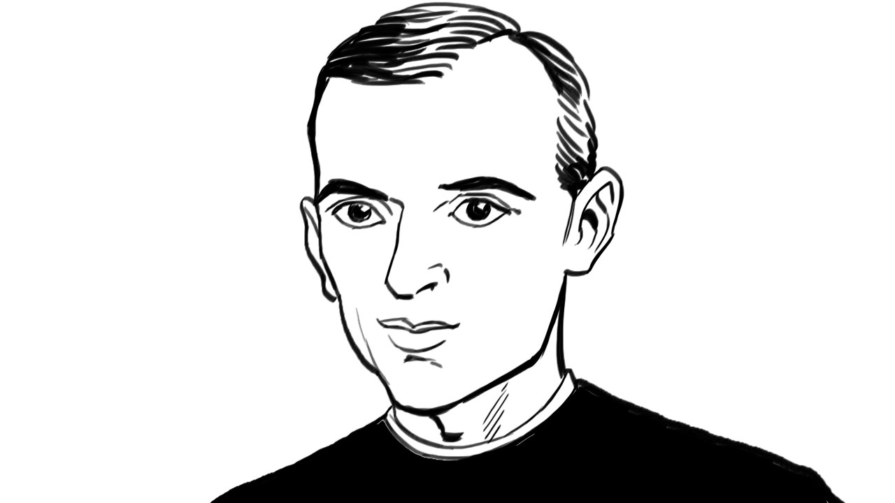 Crno-bijela ilustracija Alekse Kokića. 