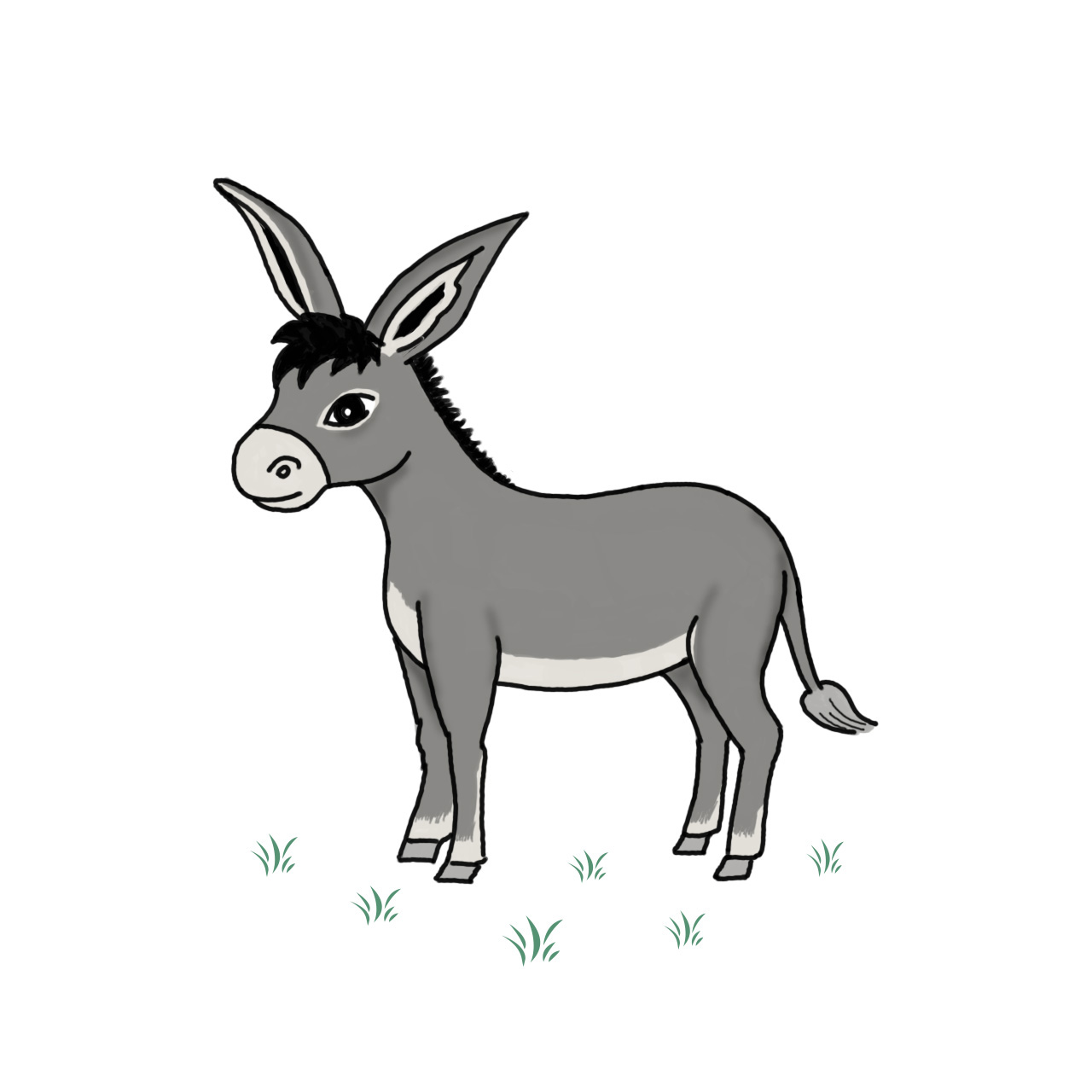 Ilustracija pjesme Nosim sve torbe… Sivi magarac. 