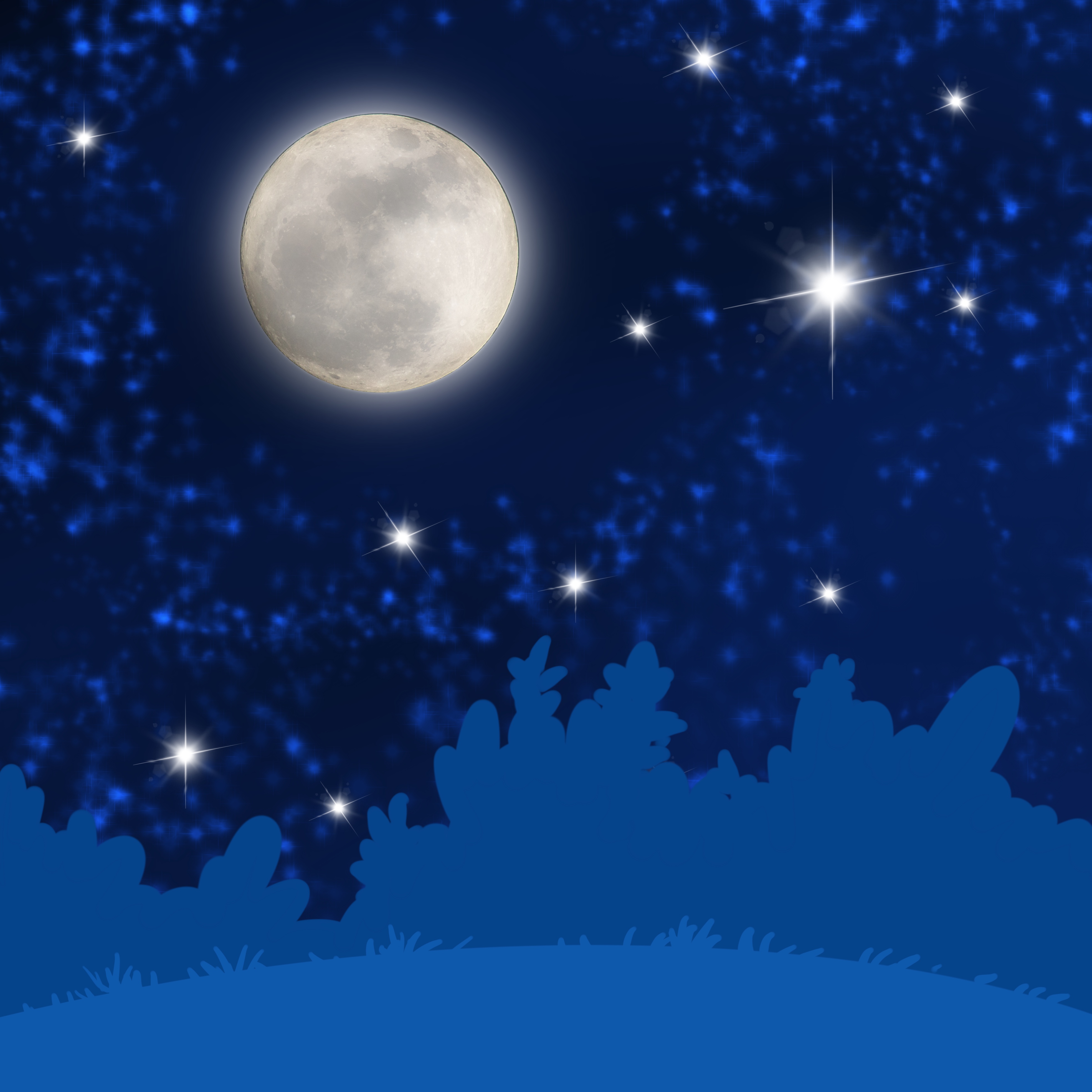 Mjesec, zvijezde i noćno nebo.