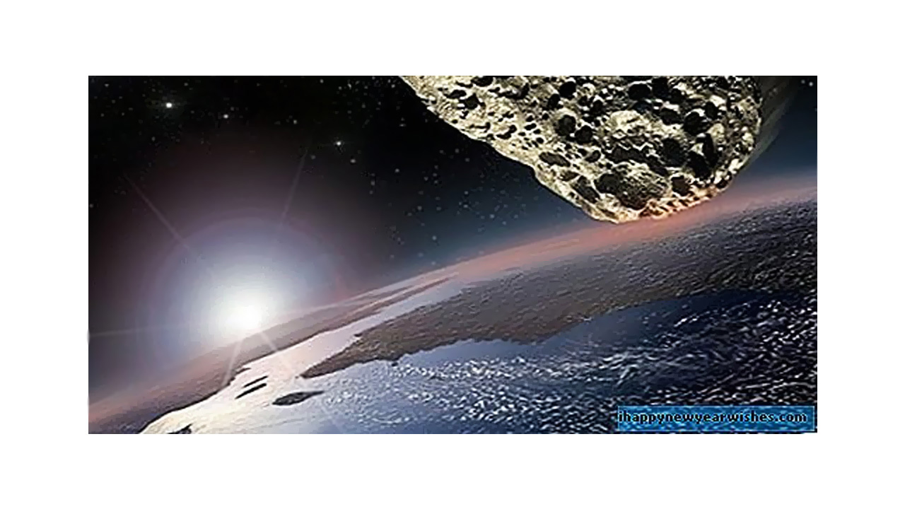 Ilustracija asteroida koji se primiče Zemlji. 