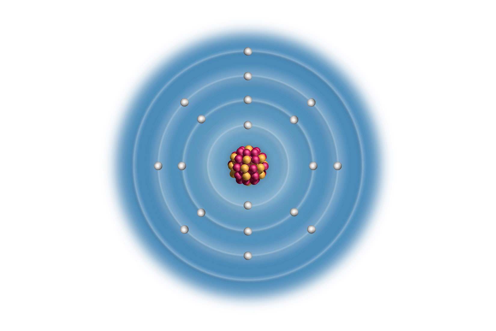 Kalij, shematski prikaz građe atoma