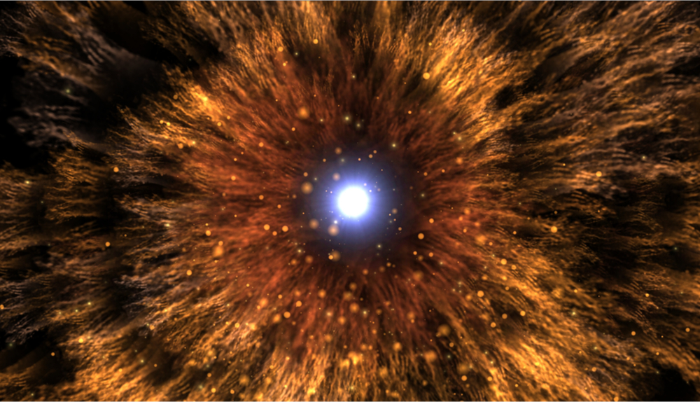 Fotografija prikazuje ekspolziju supernove.